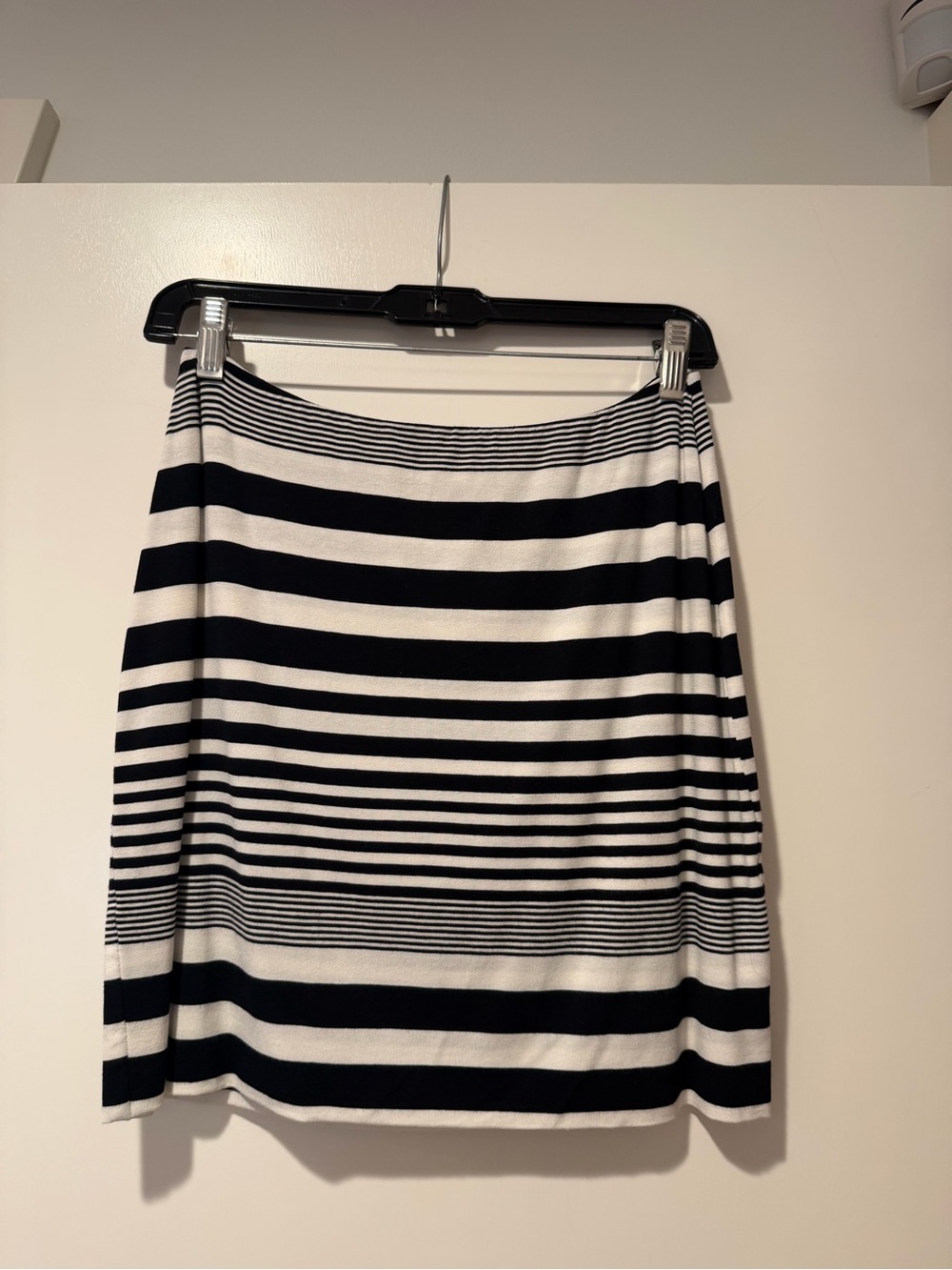 Striped Black & White Stretchy Skirt - Women